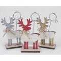 Visitekaart houder Kerst, rendier hout (diverse kleuren)